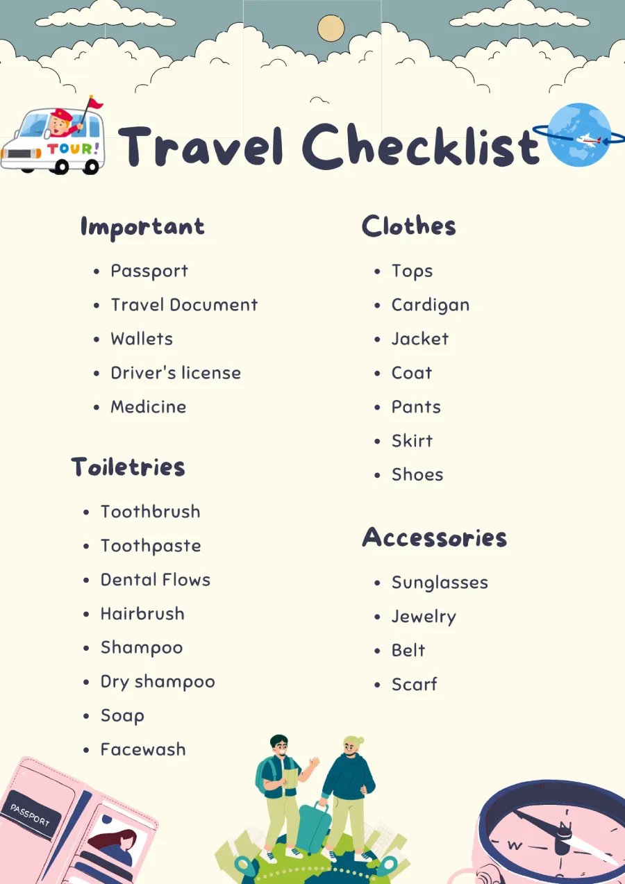 Printable Travel Checklist