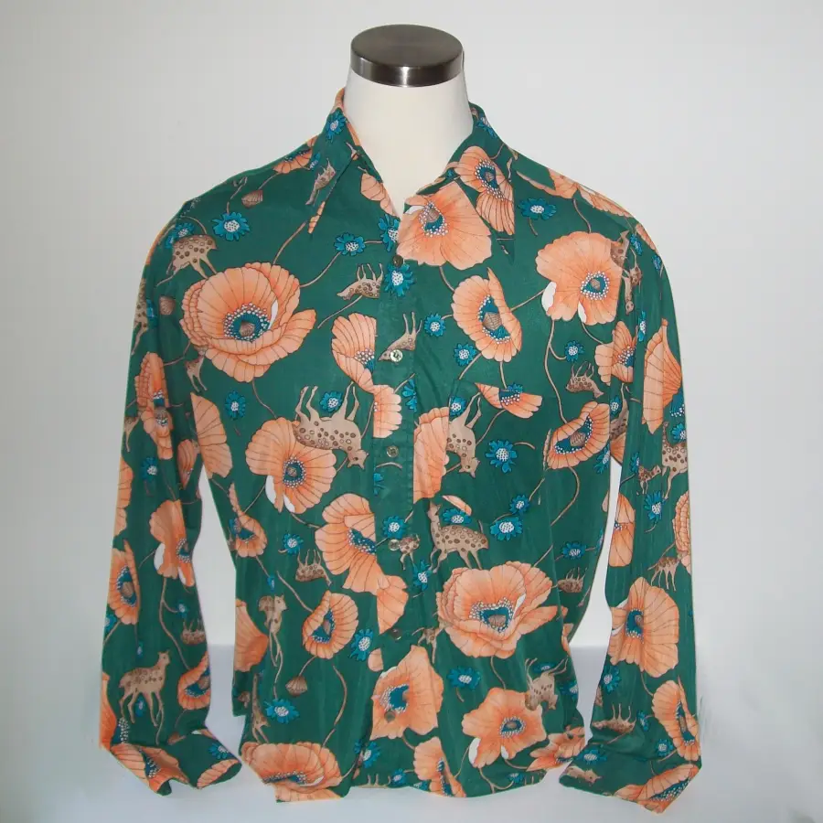 men's long sleeve flower shirt